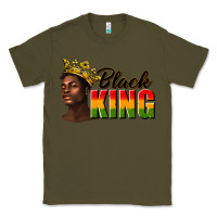 Army Green afro man black king Classic Tee - texasbilliewilder