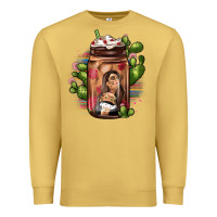 Antique Gold mexican coffee cup cactus Premium Sweatshirt - JahusDesignShop