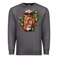 Charcoal Heather mexican coffee cup cactus Premium Sweatshirt - JahusDesignShop