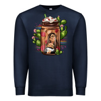 Navy mexican coffee cup cactus Premium Sweatshirt - JahusDesignShop