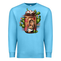 Ocean Blue mexican coffee cup cactus Premium Sweatshirt - JahusDesignShop