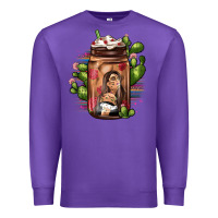 Purple mexican coffee cup cactus Premium Sweatshirt - JahusDesignShop