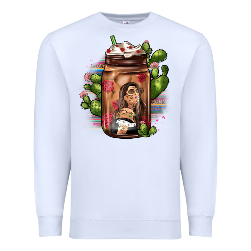 Mexican Coffee Cup Cactus Premium Sweatshirt by JahusDesignShop | Teevron