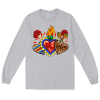 Moon Dust Sacred heart with leopard and serape heart Long Sleeve Tee - RanaPortraitStore