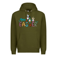 Army Green cross rabbit gnomes happy easter Premium Hoodie - Jasminsmagicworld