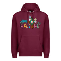 Burgundy cross rabbit gnomes happy easter Premium Hoodie - Jasminsmagicworld