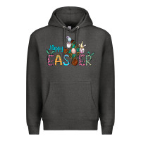 Charcoal Heather cross rabbit gnomes happy easter Premium Hoodie - Jasminsmagicworld