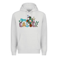 Dove Grey cross rabbit gnomes happy easter Premium Hoodie - Jasminsmagicworld