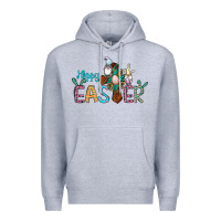 Heather Grey cross rabbit gnomes happy easter Premium Hoodie - Jasminsmagicworld