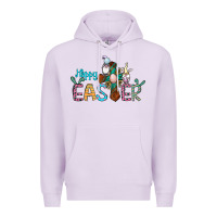 Lilac cross rabbit gnomes happy easter Premium Hoodie - Jasminsmagicworld