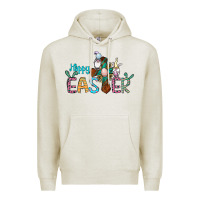 Oatmeal Heather cross rabbit gnomes happy easter Premium Hoodie - Jasminsmagicworld