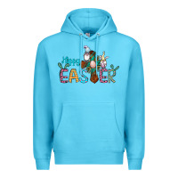 Ocean Blue cross rabbit gnomes happy easter Premium Hoodie - Jasminsmagicworld