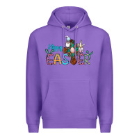 Purple cross rabbit gnomes happy easter Premium Hoodie - Jasminsmagicworld