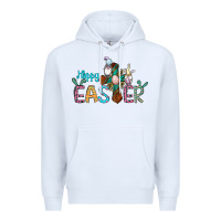 White cross rabbit gnomes happy easter Premium Hoodie - Jasminsmagicworld
