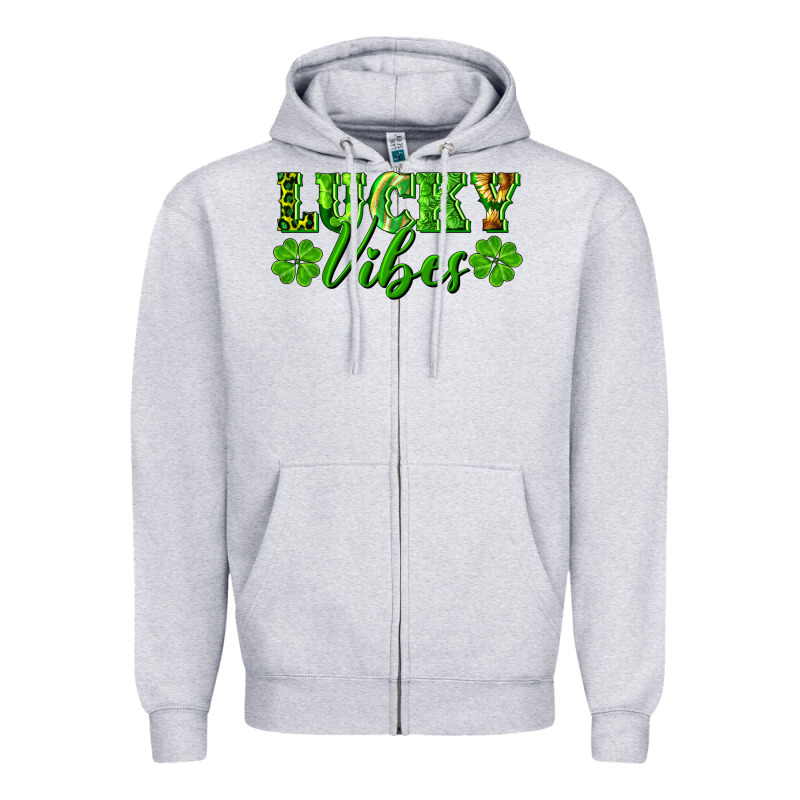 Lucky Vibes Zipper Hoodie by RanaPortraitStore | Teevron