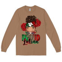 Toasted Coconut Proud Latina messy bun Long Sleeve Tee - RanaPortraitStore