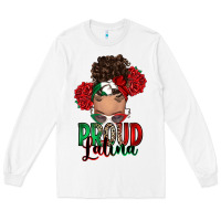 White Proud Latina messy bun Long Sleeve Tee - RanaPortraitStore