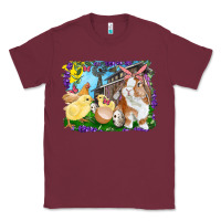 Burgundy Easter Farm Chicks And Bunny Classic Tee - RanaPortraitStore
