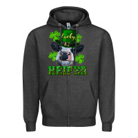 Charcoal Heather lucky heifer Zipper Hoodie - RanaPortraitStore