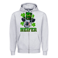 Heather Grey lucky heifer Zipper Hoodie - RanaPortraitStore