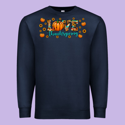 Love Thanksgiving Premium Sweatshirt Designed By Jahusdesignshop
