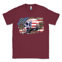 Burgundy american skull Classic Tee - Zillion Design Studio