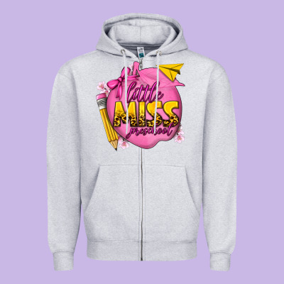 Little Miss Preschool Zipper Hoodie Designed By Texasbilliewilder