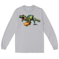Moon Dust T-Rex dinosaur holding a taco Long Sleeve Tee - RanaPortraitStore