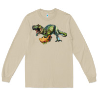 Mushroom T-Rex dinosaur holding a taco Long Sleeve Tee - RanaPortraitStore