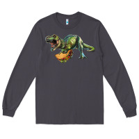 Smoke T-Rex dinosaur holding a taco Long Sleeve Tee - RanaPortraitStore