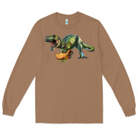 Toasted Coconut T-Rex dinosaur holding a taco Long Sleeve Tee - RanaPortraitStore