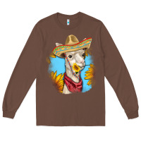 Chestnut Sombrero Llama Long Sleeve Tee - RanaPortraitStore
