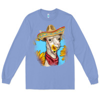 Colony Blue Sombrero Llama Long Sleeve Tee - RanaPortraitStore