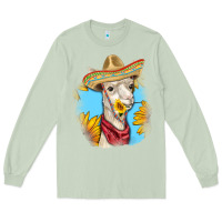 Matcha Sombrero Llama Long Sleeve Tee - RanaPortraitStore