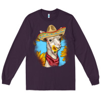 Plum Sombrero Llama Long Sleeve Tee - RanaPortraitStore