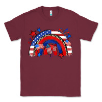 Burgundy American rainbow Classic Tee - Zillion Design Studio
