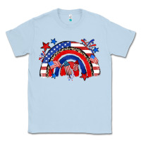 Dusty Blue American rainbow Classic Tee - Zillion Design Studio