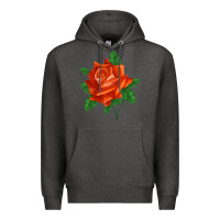 Charcoal Heather tropicana rose Premium Hoodie - LillyAllenDesigns