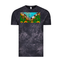 Cloud Black cactus sunflower cowhide and turquoise license plate Vintage Tee - Artiststas