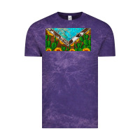 Cloud Purple cactus sunflower cowhide and turquoise license plate Vintage Tee - Artiststas