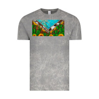 Cloud Rock cactus sunflower cowhide and turquoise license plate Vintage Tee - Artiststas