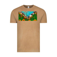 Vintage Camel cactus sunflower cowhide and turquoise license plate Vintage Tee - Artiststas