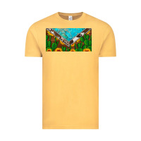 Vintage Mustard cactus sunflower cowhide and turquoise license plate Vintage Tee - Artiststas