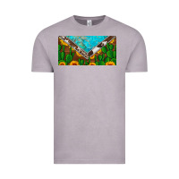 Vintage Zinc cactus sunflower cowhide and turquoise license plate Vintage Tee - Artiststas