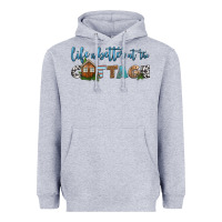 Heather Grey life is better at the cottage Heavyweight Hoodie - HRA Design Shop