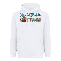 White life is better at the cottage Heavyweight Hoodie - HRA Design Shop