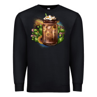 Black sunflower coffee cup cactus Premium Sweatshirt - JahusDesignShop