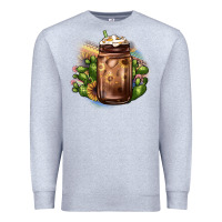 Heather Grey sunflower coffee cup cactus Premium Sweatshirt - JahusDesignShop