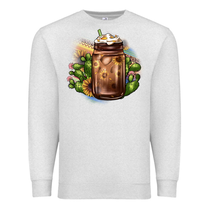 Sunflower Coffee Cup Cactus Premium Sweatshirt by JahusDesignShop | Teevron