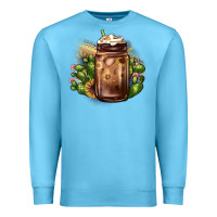 Ocean Blue sunflower coffee cup cactus Premium Sweatshirt - JahusDesignShop
